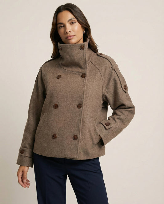 Women's Double-Breasted Cropped Coat
