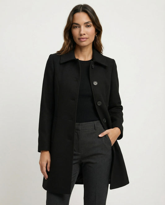 Women's Single Breasted Winter Trench Coat