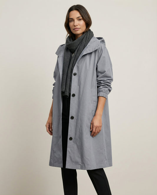 Women's Long Hooded Trench Coat